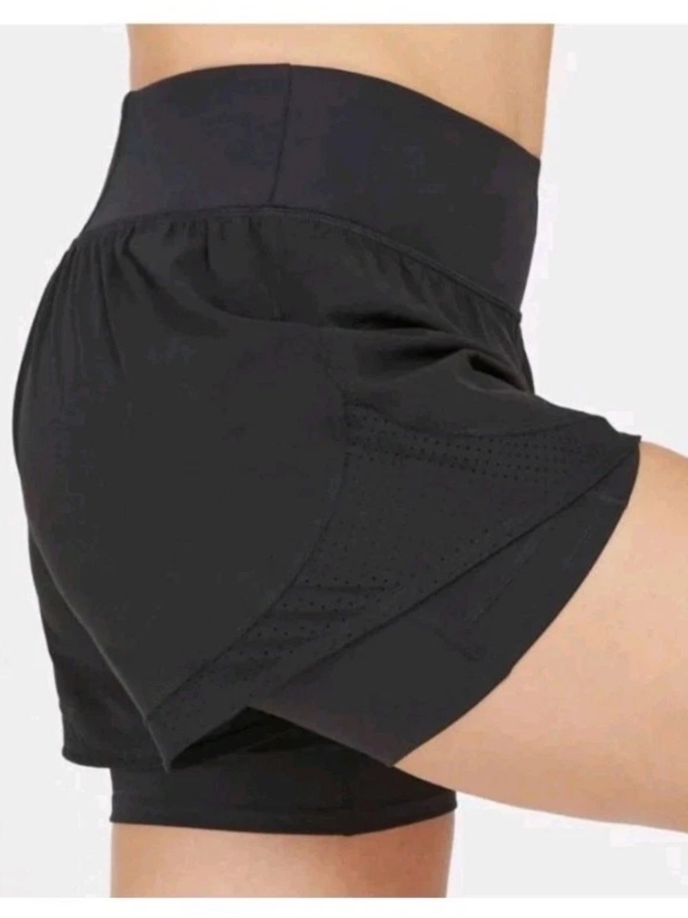 Spanx Get Moving Short Black Athletic Tennis Pickleball Double Layer Large